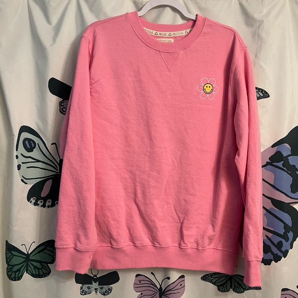 Smile more back hit crew neck sweater